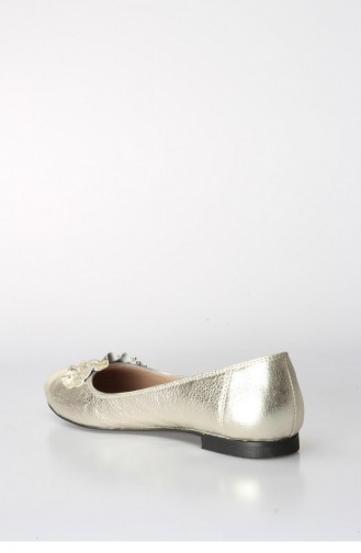 فاست ستيب حذاء مسطح " بالارينا " للإستخدام اليومي بتصميم من الجلد  064Za826 لون ذهبي 064ZA826-16777360