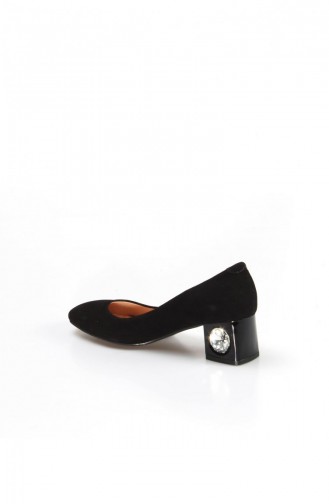 Fast Step Heeled Suede Shoes 064Za975 Black 064ZA975-16777285