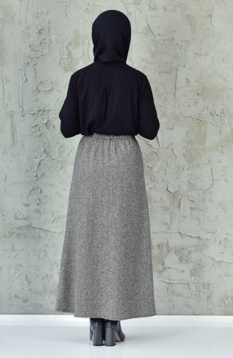 Beli Lastikli Etek 1041-01 Gri