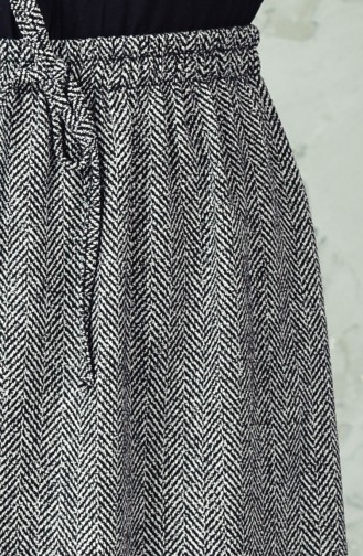 Beli Lastikli Etek 1041-01 Gri