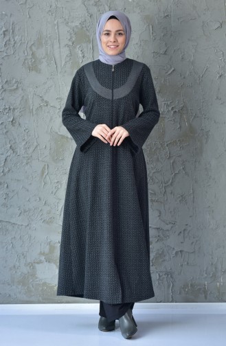 Abaya a Fermeture Hivernal 7087-01 Gris 7087-01