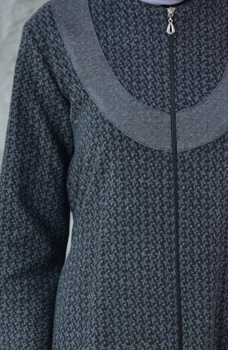 Abaya a Fermeture Hivernal 7087-01 Gris 7087-01