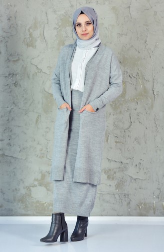 Cardigan Skirt Double Suit 3210-07 Gray 3210-07