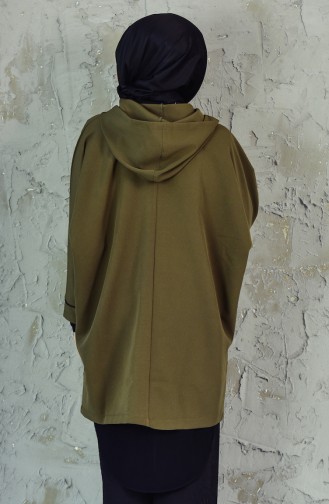 Cape a Capuche Manches Chauve Souris 5050-02 Khaki 5050-02