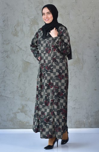 Large Size Pattern Dress 4845A-01 Black Red 4845A-01