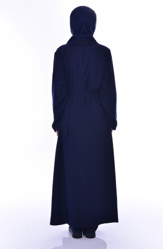 Sefamerve Fırfırlı Namaz Elbisesi 1020-01 Lacivert 1020-01