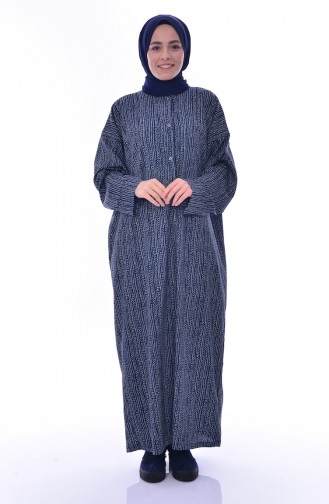 Navy Blue Hijab Dress 1016-01
