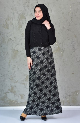 Patterned Skirt 1036A-01 Black 1036A-01