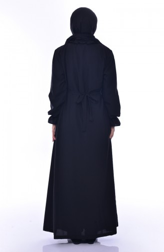 Sefamerve Ruffle Prayer Dress 1019-02 Black 1019-02