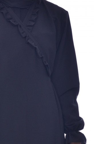 Sefamerve Fırfırlı Namaz Elbisesi 1019-02 Siyah