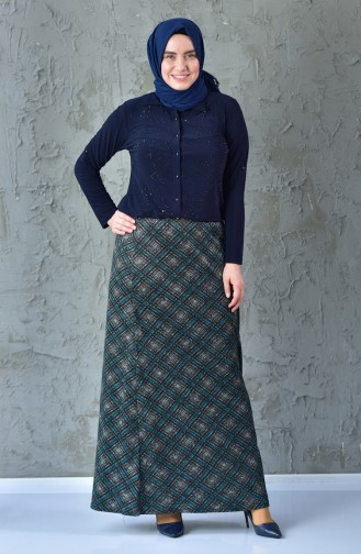 Patterned Skirt 1036-04 Turquoise 1036-04