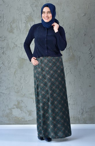 Patterned Skirt 1036-04 Turquoise 1036-04