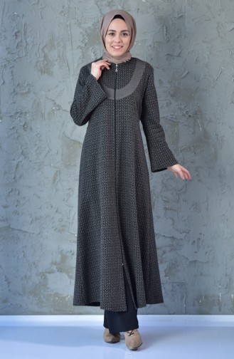 Dilber Zippered Winter Abaya 7087-04 Mink 7087-04