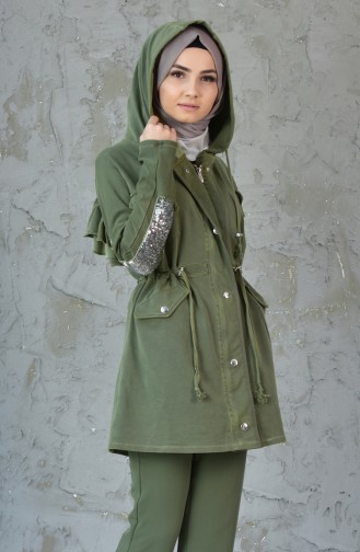 Sequined Trench Coat MGP7004-01 Green 7004-01