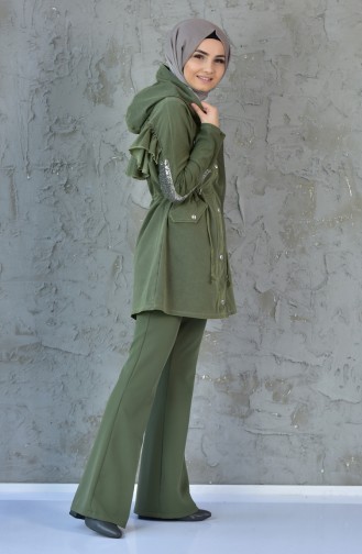 Trench Coat a Paillettes MGP7004-01 Vert 7004-01