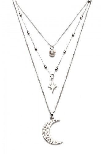 Silver Gray Necklace 9193