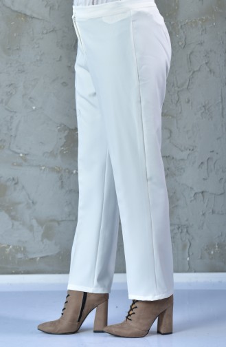 Pantalon Simple Grande Taille 1025-04 Blanc 1025-04