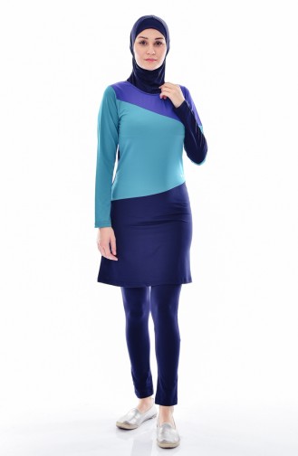 Dunkelblau Hijab Badeanzug 262-03