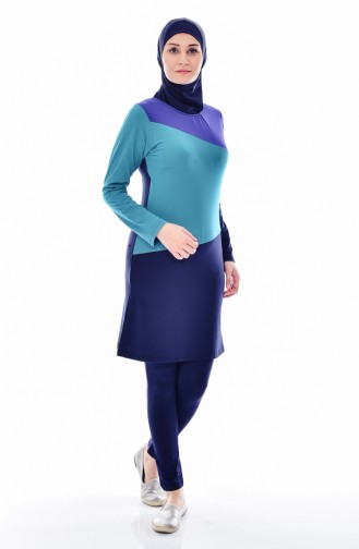 Dunkelblau Hijab Badeanzug 262-03