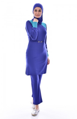 Saxon blue Swimsuit Hijab 0300-02