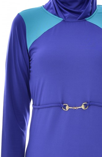 Saks-Blau Hijab Badeanzug 0300-02