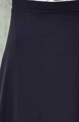 تنورة كلوش بتصميم مطاط عند الخصر 7001-01 لون أسود 7001-01