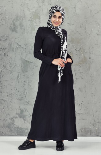 Pocketed Laced Dress 8039-02 Black 8039-02