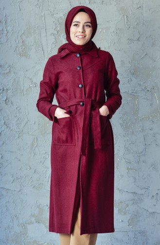 Belted Cachet Coat 4418-05 Claret Red 4418-05