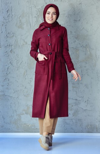 Belted Cachet Coat 4418-05 Claret Red 4418-05