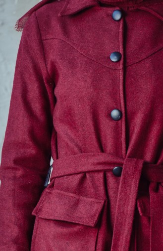 Belted Cachet Coat 4418-05 Claret Red 4418-05