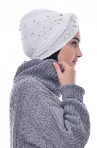 بونية بتصميم مميز مزين بالؤلؤ 0026-13 لون بيج 0026-13