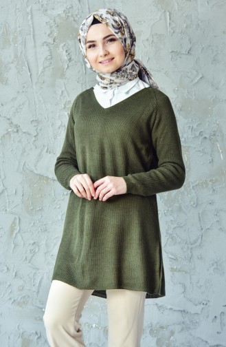 Pull Tricot 2022-09 Vert Khaki 2022-09