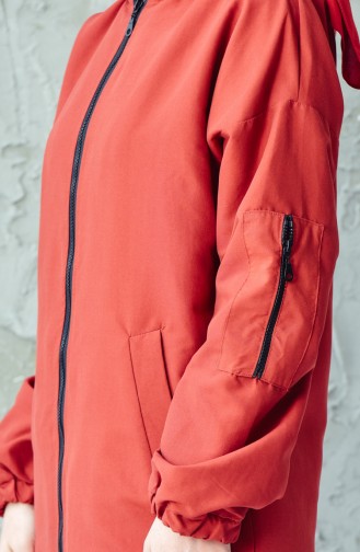 Trench Coat a Fermeture 4554-03 Brique 4554-03