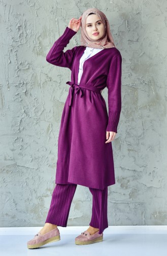 Ensemble Deux Pieces Gilet Pantalon 19401-03 Pourpre 19401-03