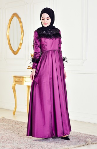 Robe de Soirée a Paillettes 0542-01 Pourpre 0542-01