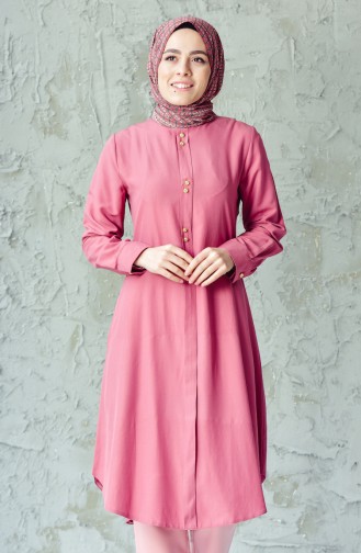 Pleats Details Buttoned Tunic 1072-17 Pink 1072-17