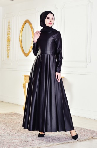 Black Hijab Evening Dress 0440-04