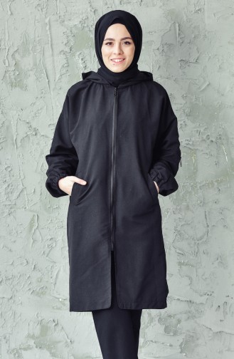 Trench Coat a Fermeture 4554-01 Noir 4554-01