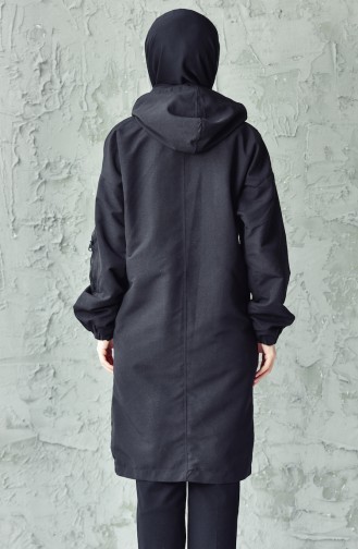 Zippered Trench Coat 4554-01 Black 4554-01