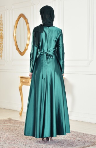 Belted Evening Dress 0440-03 Emerald Green 0440-03