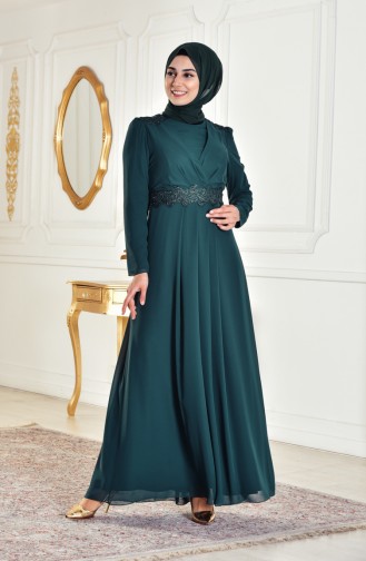 Smaragdgrün Hijab-Abendkleider 1282-03