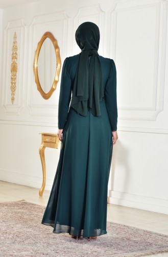 Robe de Soirée a Dentelle 1282-03 Vert emeraude 1282-03