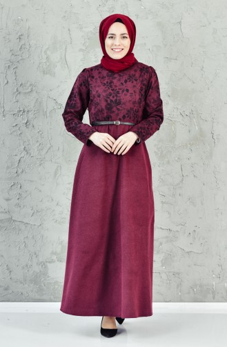 W. B Belted Dress 5740-04 Claret Red 5740-04
