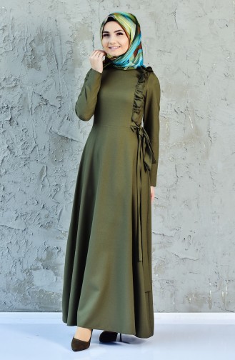 Khaki Hijab Dress 0197-06