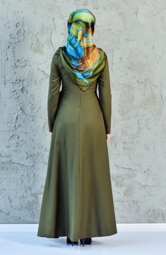 Khaki Hijab Dress 0197-06