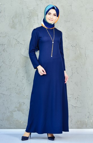 Kleid mit Halskette 4082-03 Dunkelblau 4082-03