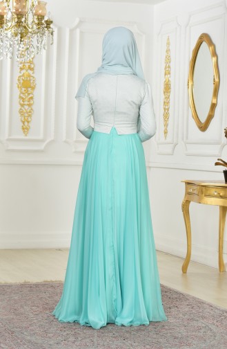 Judge Collar Evening Dress 0716-01 Mint Green 0716-01