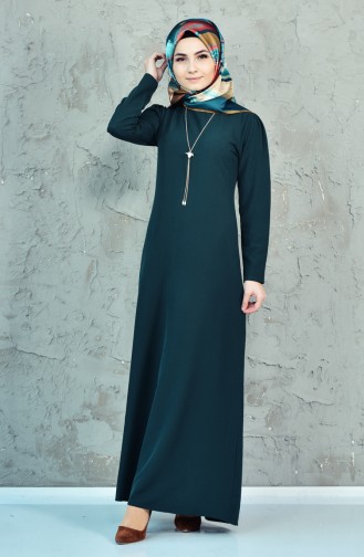 Emerald Green Hijab Dress 4082-07