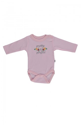 Bebetto Combed long sleeve Baby Bodysuit T1503-02 Pink 1503-02