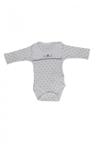 Bebetto Combed long sleeve Baby Bodysuit T1609-01 Lilac 1609-01